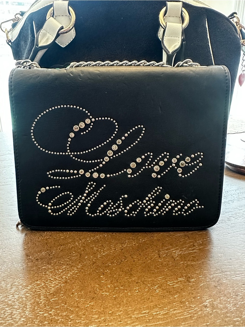 Love Moschino rhinestone studded crossbody/ shoulder bag